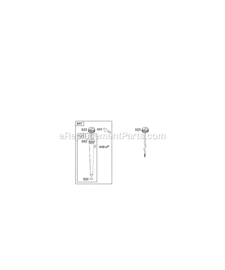 Oil Diagram and Parts List for 462707-0100-E1  Briggs and Stratton Engine